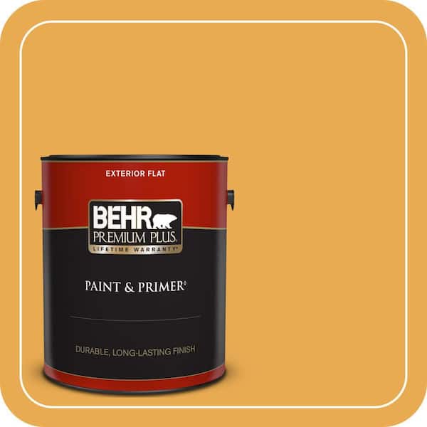 BEHR PREMIUM PLUS #BIC-43 Optimist Gold Enamel Interior/Exterior Paint & Primer Color Sample (3)