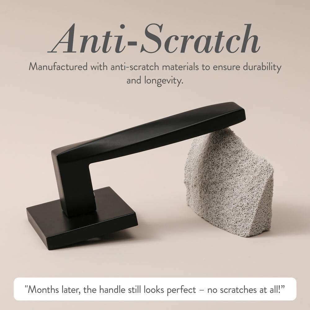 McBowery Convex Matte Black Double Dummy Modern Door Lever (2)