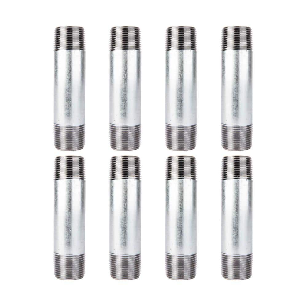 PIPE DECOR 3/4 in. x 4 in. Galvanized Steel Nipple (8-Pack) (1)