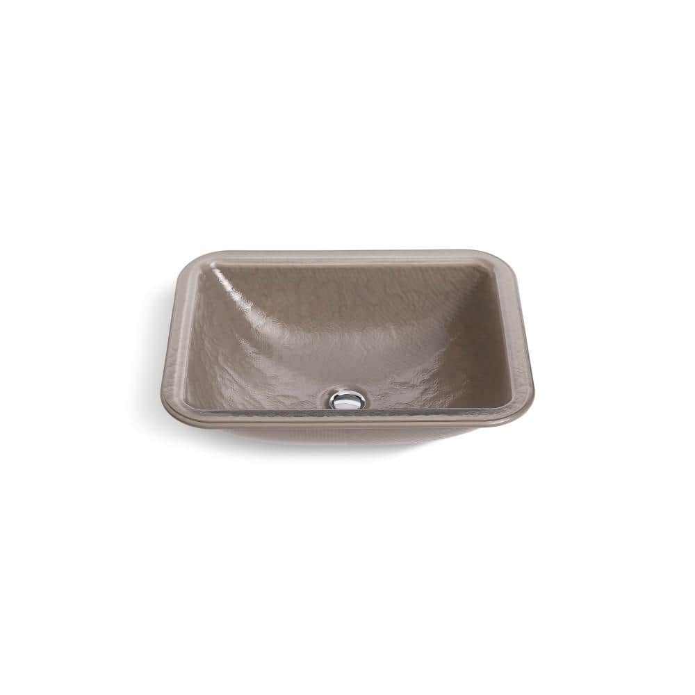KOHLER Yepsen 20 in. x 15.51 in. Undermount Bathroom Sink in Opaque Doe Glass (2)
