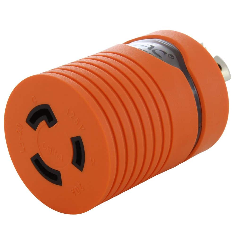 AC WORKS Locking Adapter L14-20P 20 Amp 125/250-Volt 4-Prong Male Plug to L5-20R 3-Prong 20 Amp 125-Volt Locking Female Connector