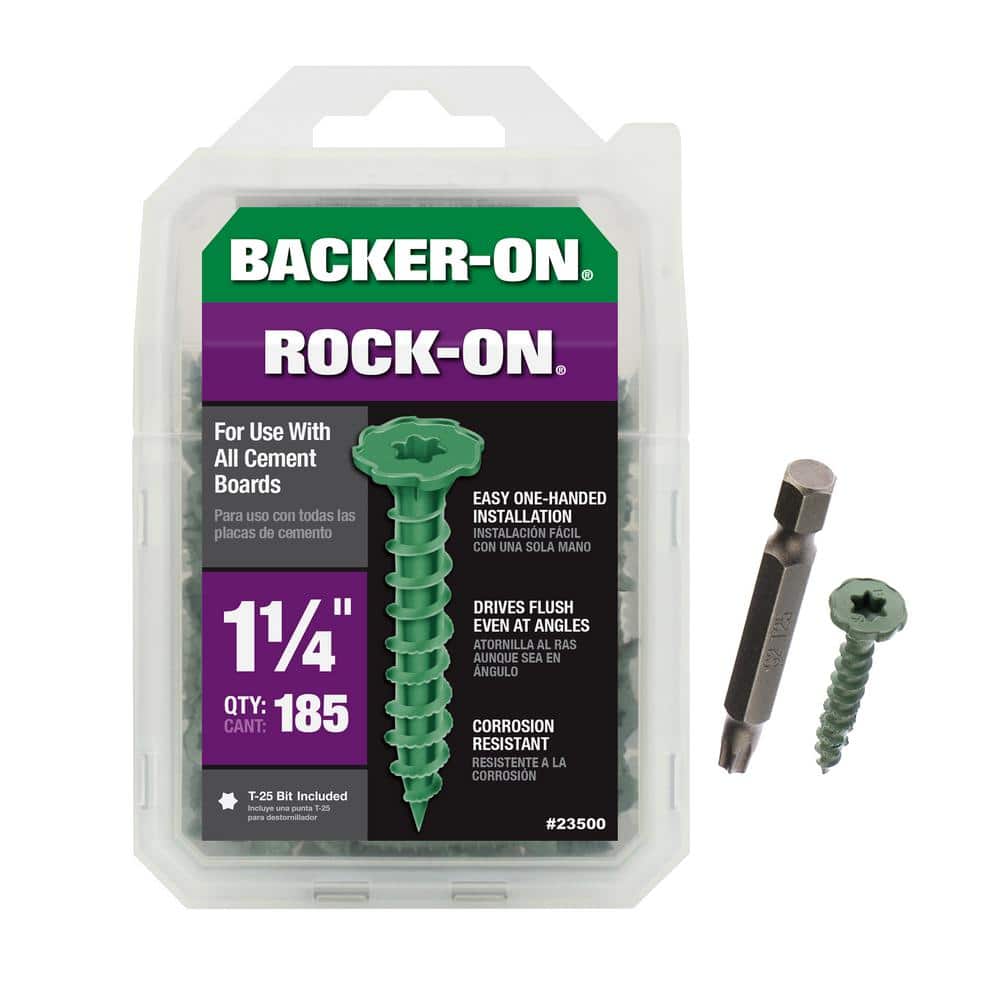 Backer-On #9 x 1-1/4 in. Star Drive Serrated Head Cement Board Screws (185-Pack)