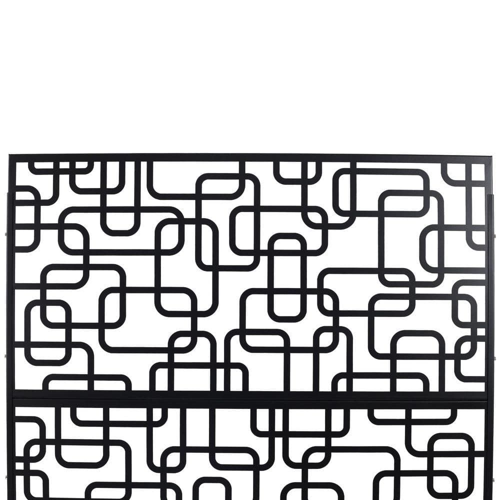 Unbranded Outdoor & Indoor 6.3 ft. x 4 ft. Freestanding Decorative Privacy Fence Screen Black Metal for Garden Fence (3)