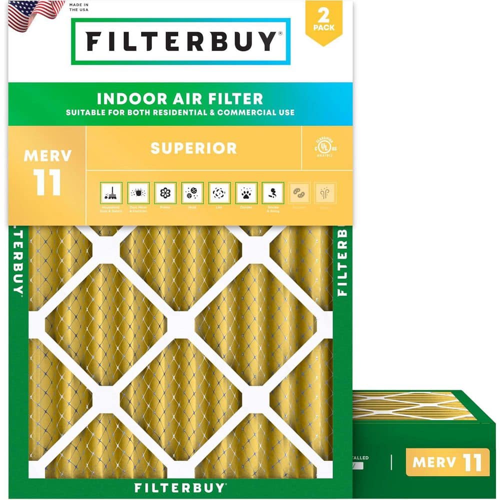 Filterbuy 10 in. x 14 in. x 4 in. MERV 11 (FPR 7) Allergen Defense Pleated HVAC AC Furnace Air Filters Replacement (2-Pack) (1)