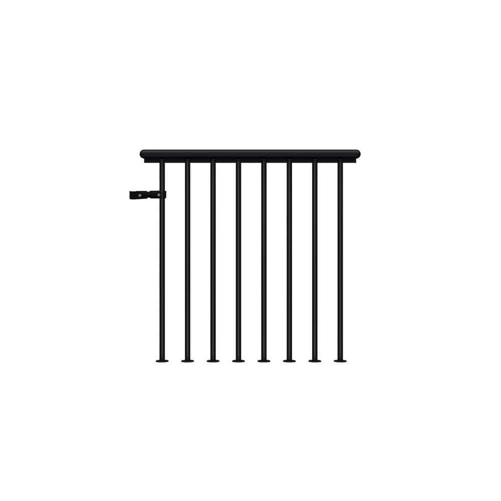 Dolle Atlanta/Dallas 39.3 in. H x 39.37 in. W Jet Black Powder Coated Steel Landing Banister Starter Stair Railing Kit