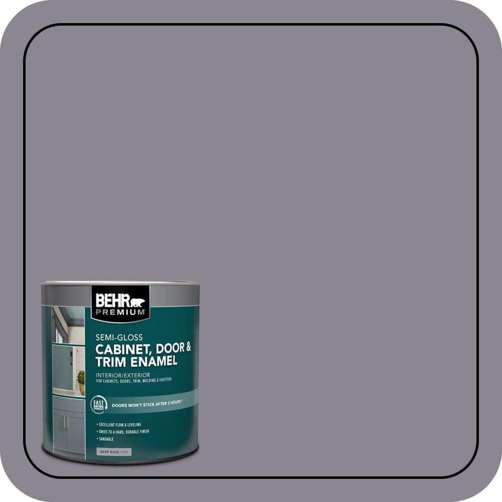 BEHR PREMIUM 1 qt. #N550-5 Box Office Semi-Gloss Enamel Interior/Exterior Cabinet, Door & Trim Paint