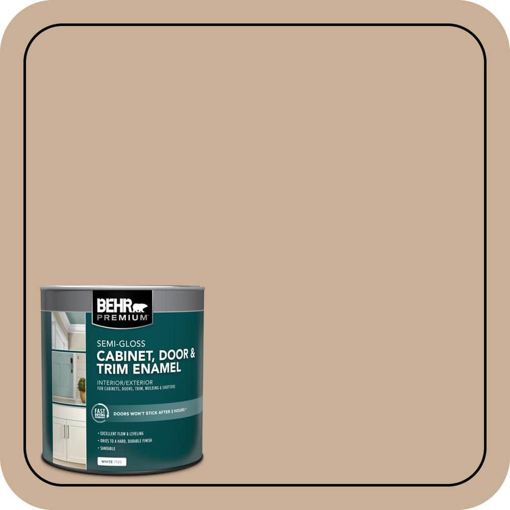 BEHR PREMIUM 1 qt. #N260-3 Polo Tan Semi-Gloss Enamel Interior/Exterior Cabinet, Door & Trim Paint