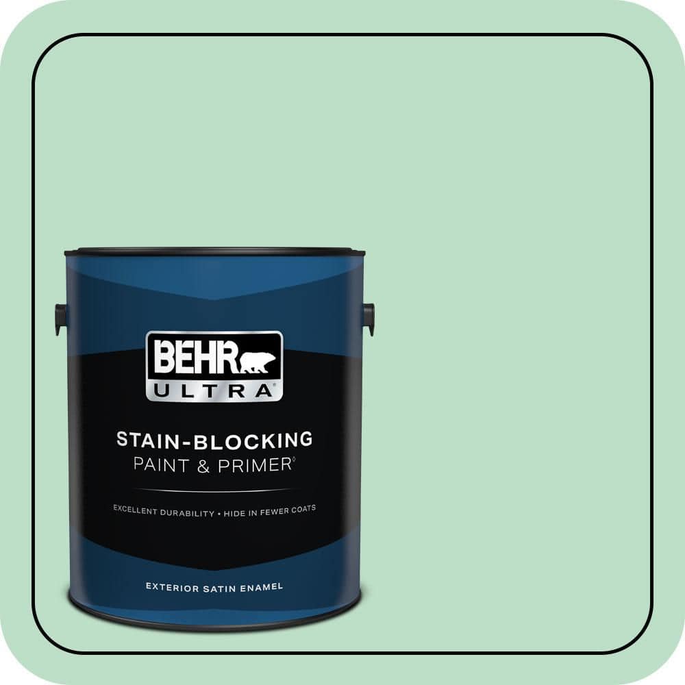 BEHR ULTRA 1 gal. #470C-3 Spirited Green Satin Enamel Exterior Paint & Primer