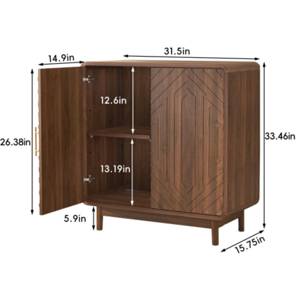 Unbranded 31.5 in. W x 15.75 in. D x 33.46 in. H Bathroom Brown Linen Cabinet (2)