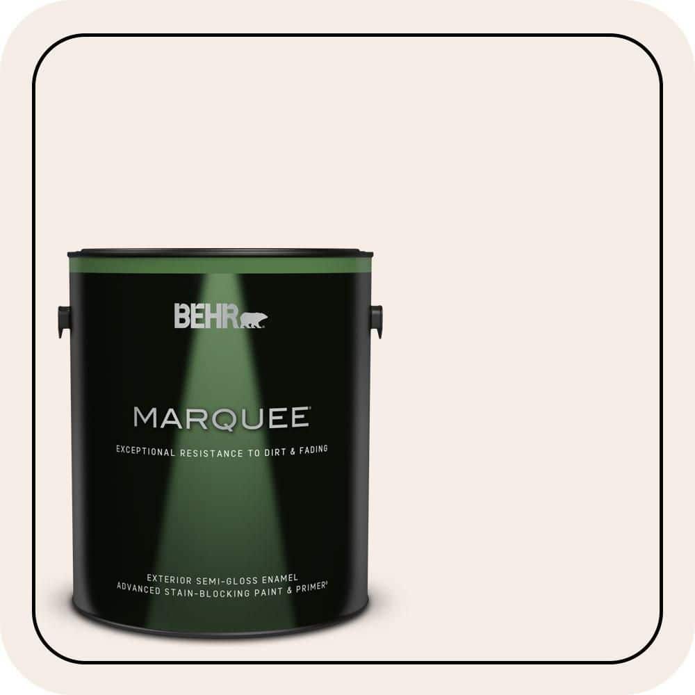 BEHR MARQUEE 1 gal. #W-B-110 Soft Lace Semi-Gloss Enamel Exterior Paint & Primer