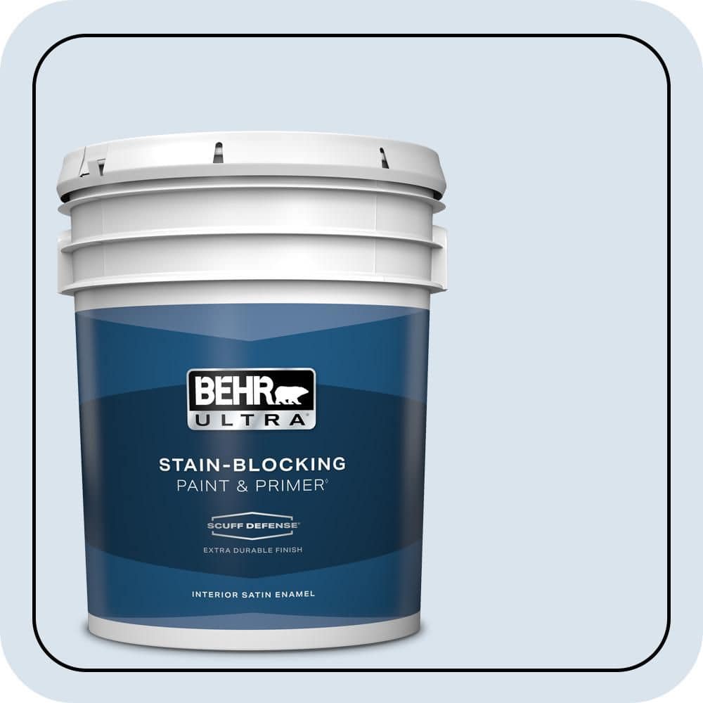 BEHR ULTRA 5 gal. #590A-1 Icelandic Extra Durable Satin Enamel Interior Paint & Primer