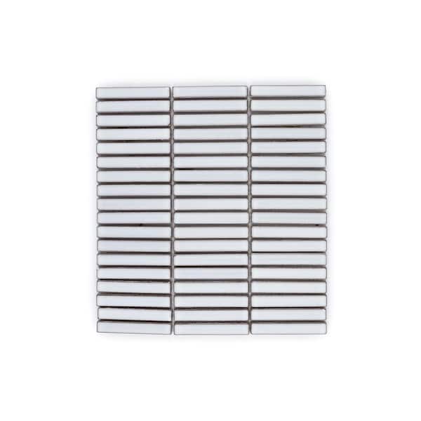 Jeffrey Court Century Kloud Off-White 12.5 in. x 11.625 in. Stack Matte Ceramic Wall and Floor Mosaic Tile (1 sq. ft./Each)