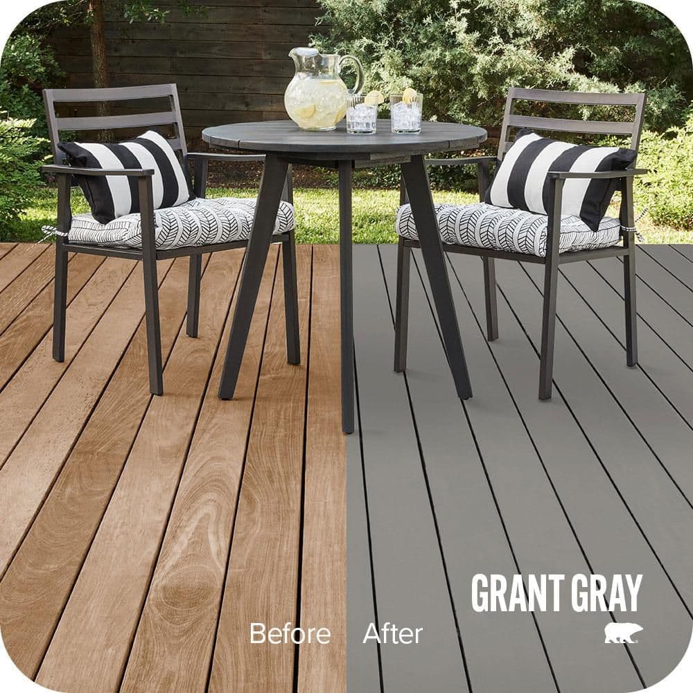 BEHR PREMIUM 1 gal. #HDC-AC-19 Grant Gray Solid Color Waterproofing Exterior Wood Stain and Sealer (2)