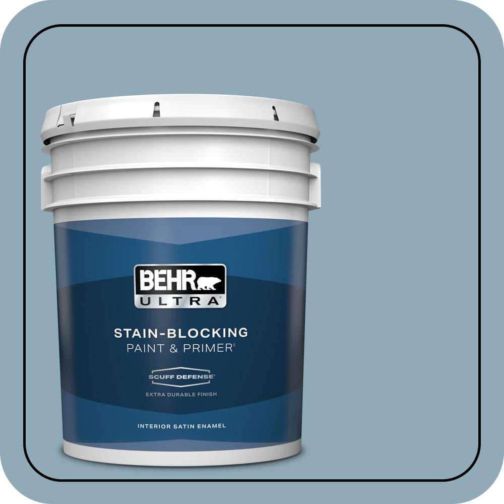 BEHR ULTRA 5 gal. #PPU14-09 Windsurf Extra Durable Satin Enamel Interior Paint & Primer