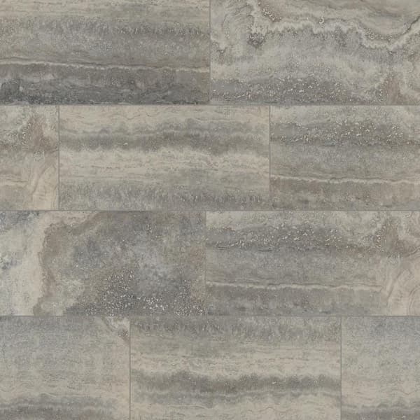 MSI Tuscany Azul 12 in. x 24 in. Polished Porcelain Travertine Look Floor and Wall Tile (16 sq. ft./Case)