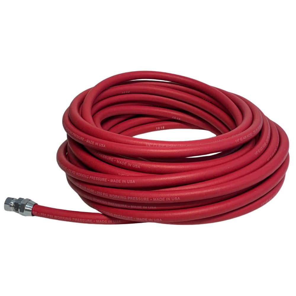 Bedford Precision 13-522 50' x 1/4" Air Hose Assembly (Red Smooth), Replacement for 71-1106 (1)