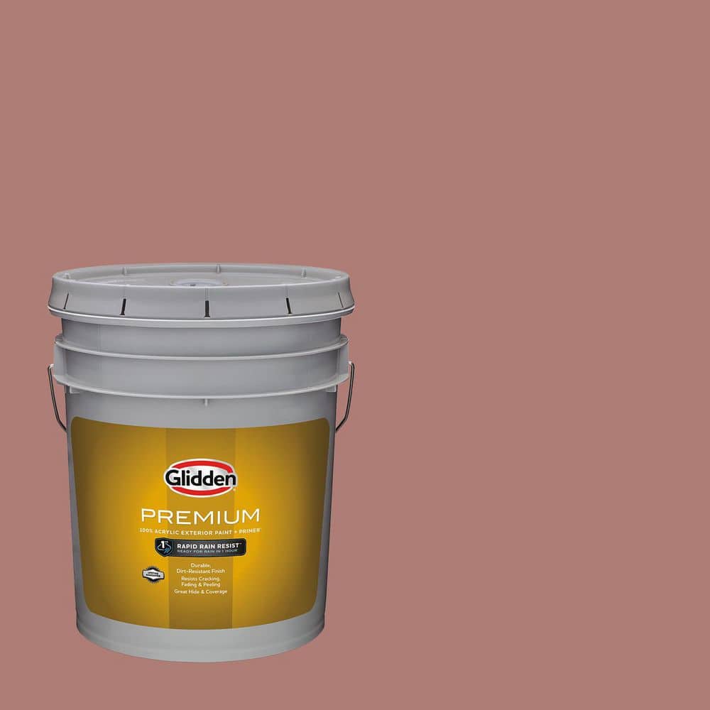 Glidden Premium 5 gal. PPG1059-5 Ferris Wheel Satin Exterior Latex Paint (1)