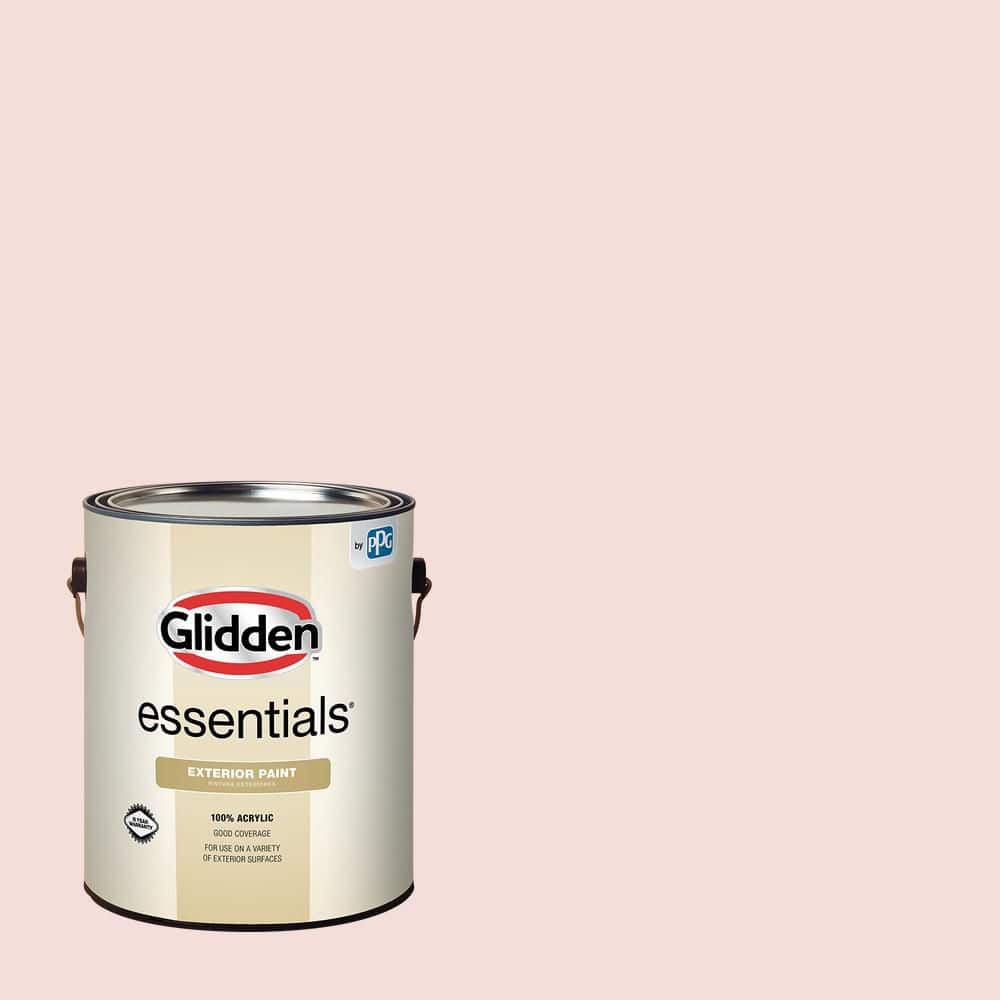 Glidden Essentials 1 gal. PPG1064-2 Pink Chablis Satin Exterior Paint