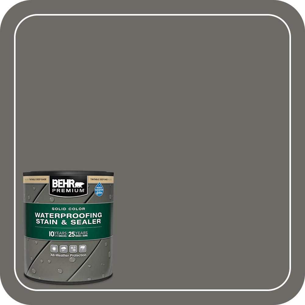 BEHR PREMIUM 1 qt. #PPU18-18 Mined Coal Solid Color Waterproofing Exterior Wood Stain and Sealer (1)