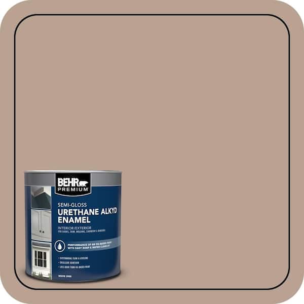 BEHR PREMIUM 1 qt. #AE-3 Earthy Tan Semi-Gloss Enamel Urethane Alkyd Interior/Exterior Paint (2)
