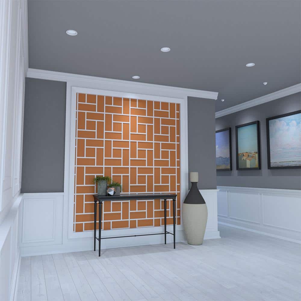 Ekena Millwork 15 3/8 in.W x 15 3/8 in.H x 3/8 in.T Medium Sheffield Decorative Fretwork Wall Panels in Architectural Grade PVC (3)