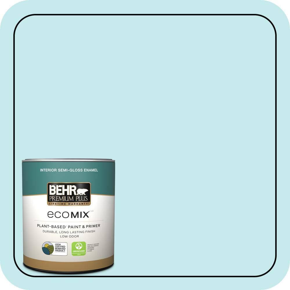 BEHR PREMIUM PLUS #P470-1 Silent Breeze Enamel EcoMix Plant-Based & Primer