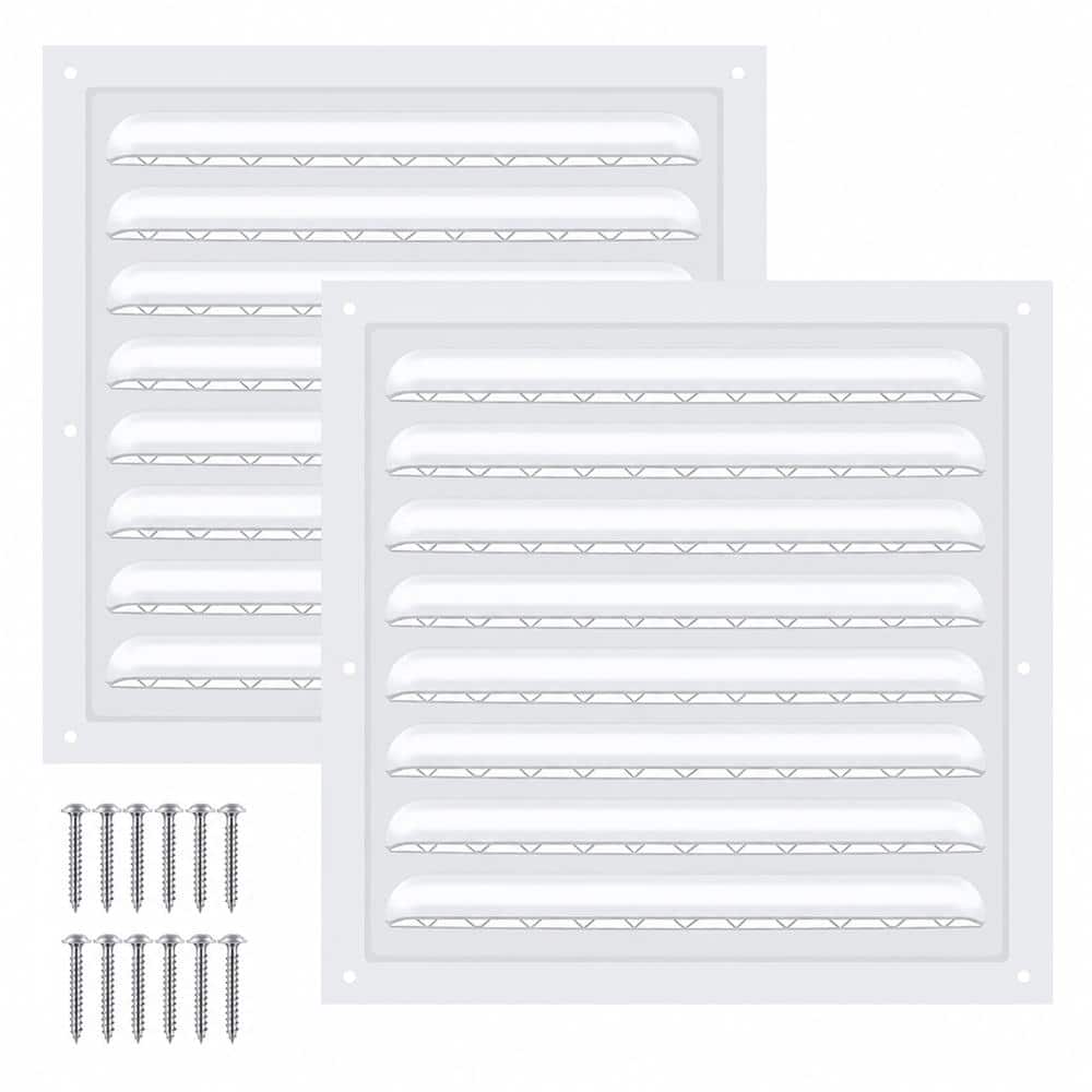 Unbranded 10 in x 10 in Aluminum Gable Vent Attic Wall Vent with Screen for Shed Garage Exterior Door House 2 Pack (1)