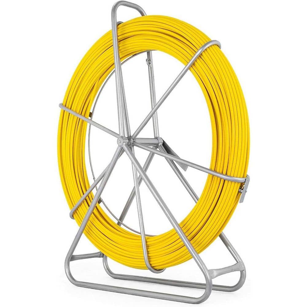 YICHUHAOXI 656 ft. Fiberglass Duct Rodder Fish Tape Puller with Cage and Wheel Stand Durable Steel Reel Stand (1)