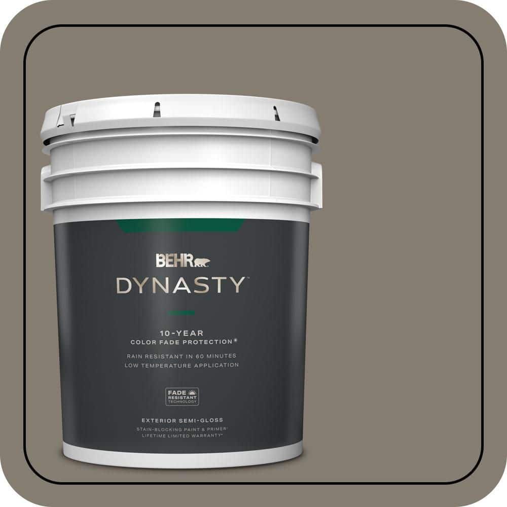 BEHR DYNASTY 5 gal. #MQ2-53 Smoky Trout Semi-Gloss Exterior Stain-Blocking Paint & Primer