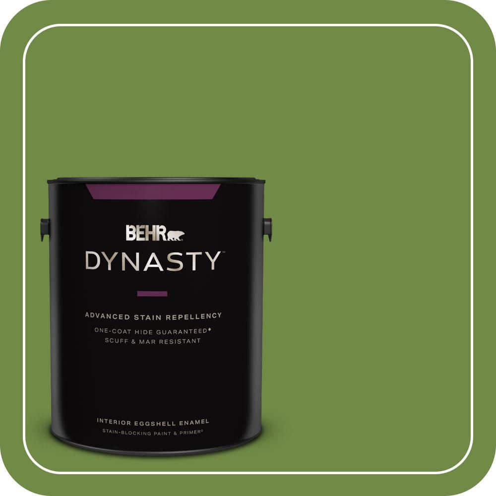 BEHR DYNASTY 1 gal. #S-H-420 Shamrock Eggshell Enamel Interior Stain-Blocking Paint & Primer