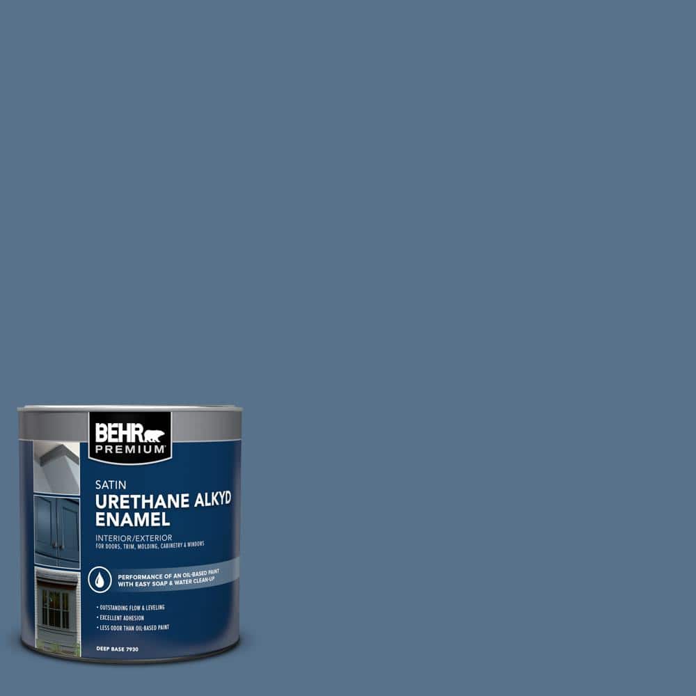 BEHR PREMIUM 1 qt. #PPU14-01 Arrowhead Lake Satin Enamel Urethane Alkyd Interior/Exterior Paint (1)
