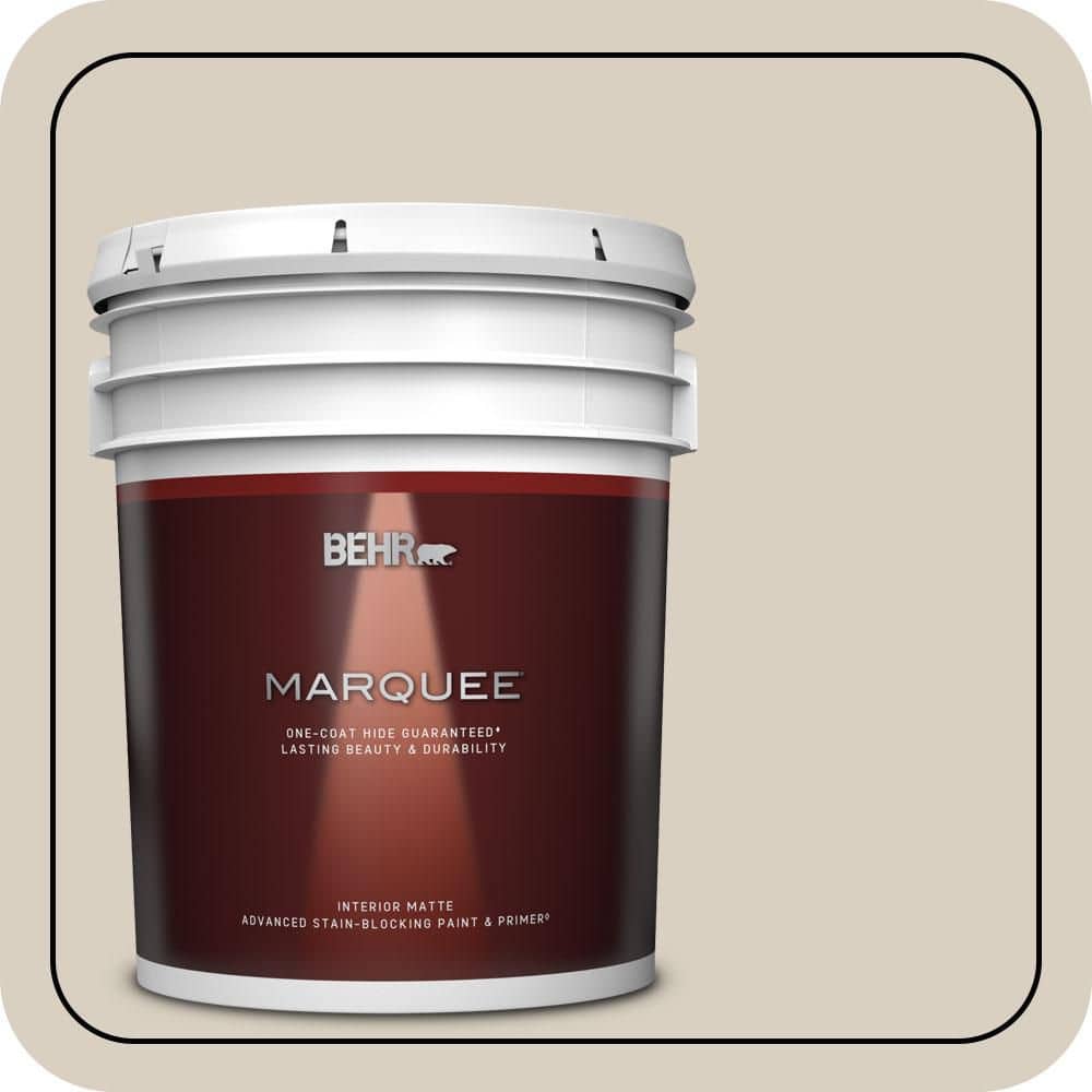 BEHR MARQUEE 5 gal. Designer Collection #DC-011 Gray Envelope Matte Interior Paint & Primer