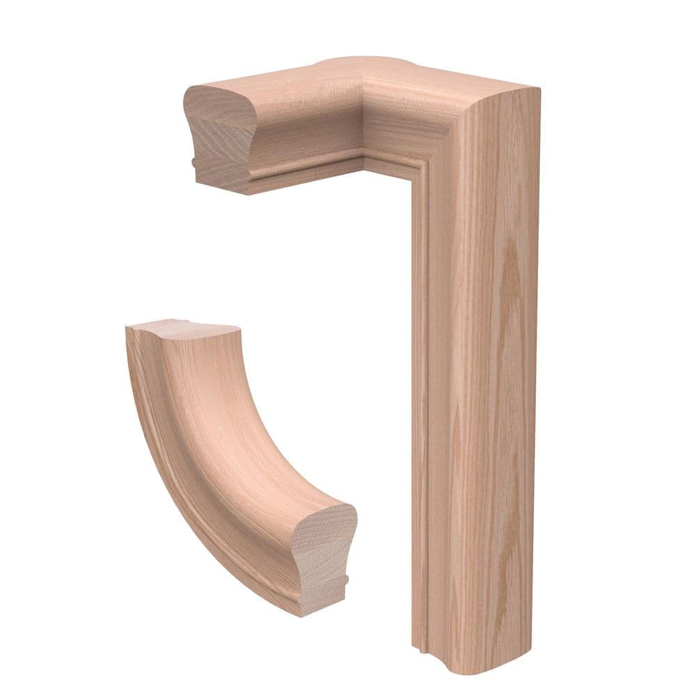 EVERMARK Stair Parts 7281 Unfinished Poplar Left-Hand 2-Rise Gooseneck with Cap Handrail Fitting (1)