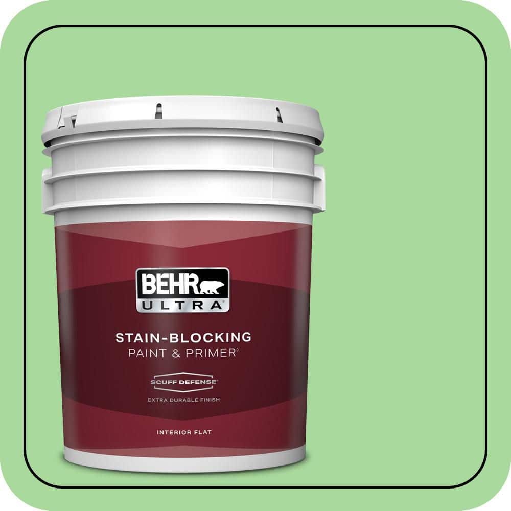 BEHR ULTRA 5 gal. #440B-4 Cool Aloe Extra Durable Flat Interior Paint & Primer