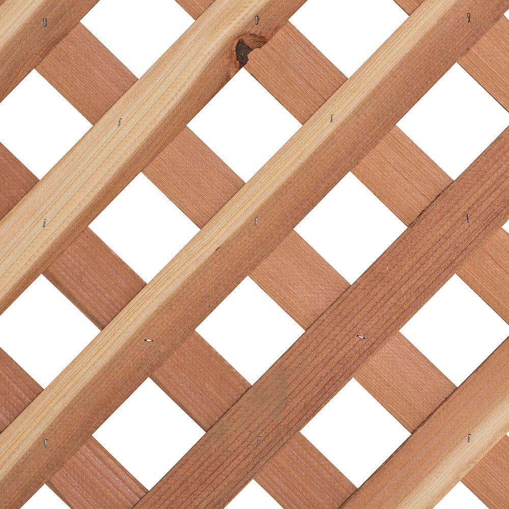 Unbranded 1-3/8 in. 4 ft. x 8 ft. Redwood Privacy Framed Lattice (3)