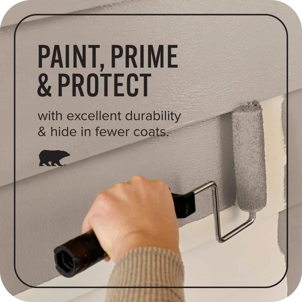 BEHR ULTRA 5 gal. #PPU5-07 Studio Taupe Satin Enamel Exterior Paint & Primer (3)