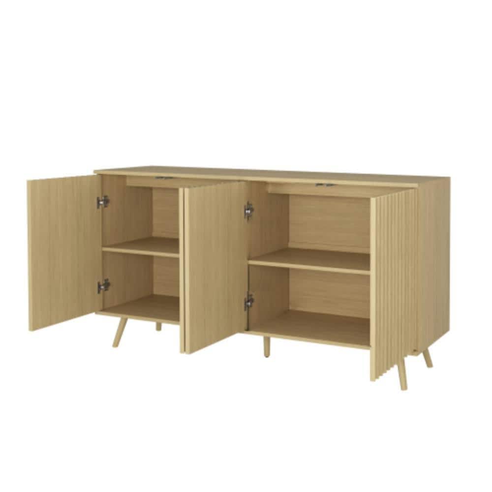 Unbranded 59.2 in. W x 15.6 in. D x 30.8 in. H Bathroom Brown Linen Cabinet