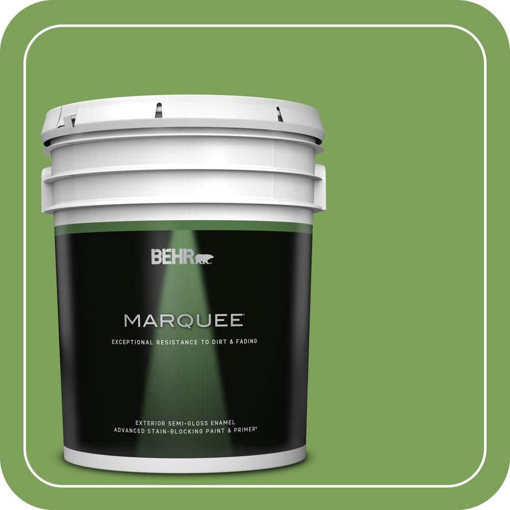 BEHR MARQUEE 5 gal. #P380-6 Springview Green Semi-Gloss Enamel Exterior Paint & Primer