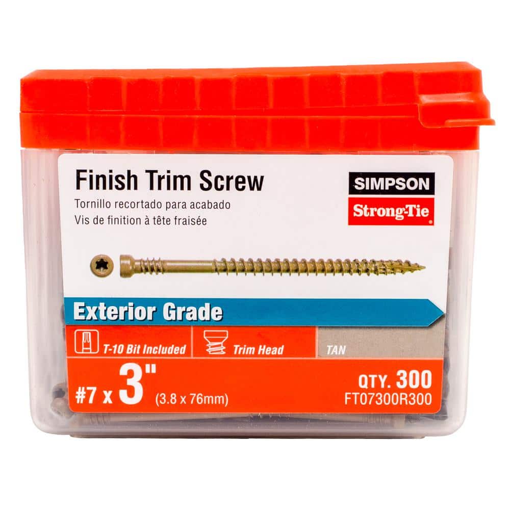 Simpson Strong-Tie 7 x 3 in. Quik Guard, Tan, T10 6-Lobe, Trim Head, Wood Screw (300-Pack) (1)