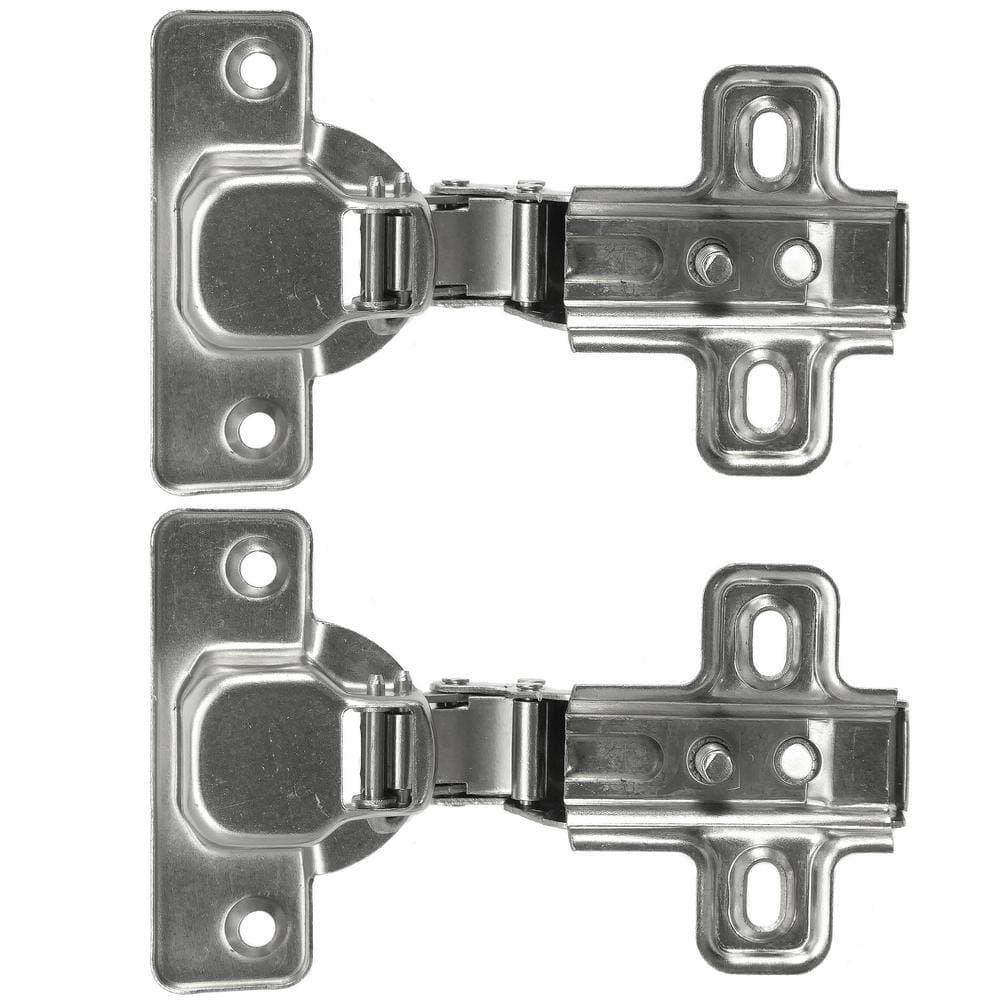 Laurey Half Overlay European Chrome Frameless 110-Degree Hinge (10-Pack) (2)