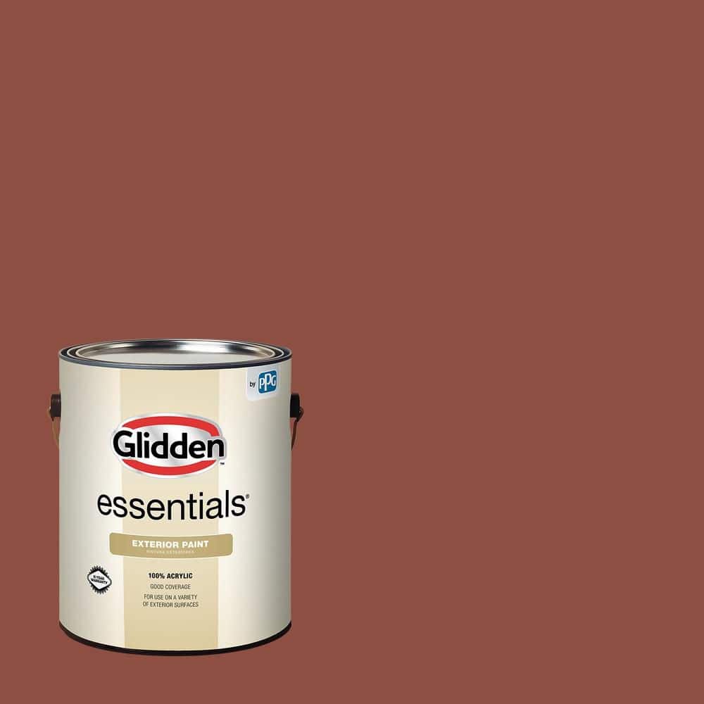 Glidden Essentials 1 gal. PPG1066-7 Baked Bean Satin Exterior Paint