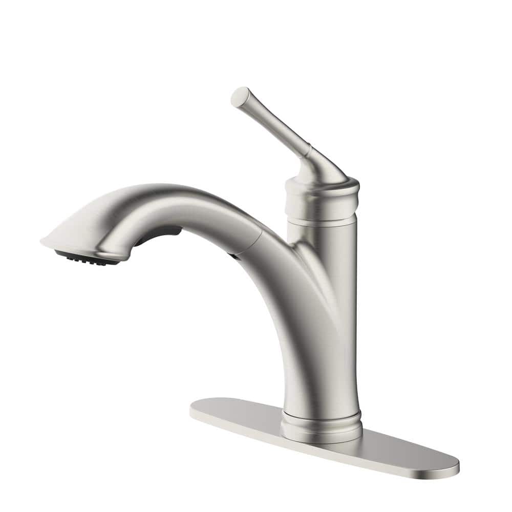 Glacier Bay Hemming Single-Handle Pull-Out Sprayer Kitchen Faucet Deckplate Included in Spot Resist Stainless Steel