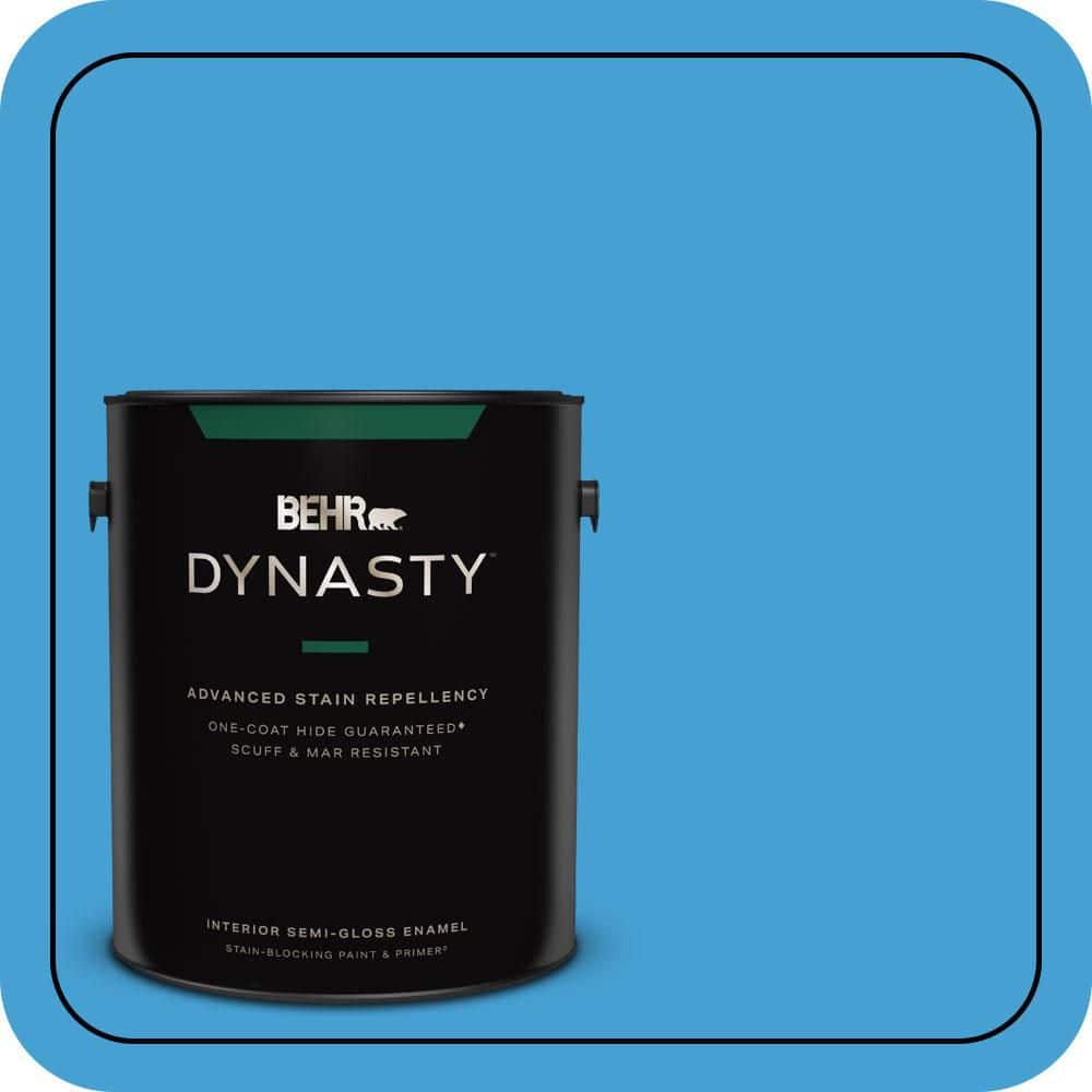 BEHR DYNASTY 1 gal. #P500-5 Peaceful River Semi-Gloss Enamel Interior Stain-Blocking Paint & Primer