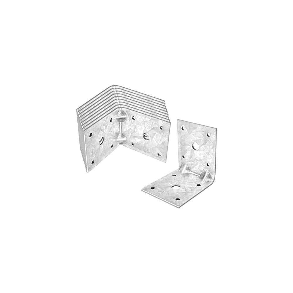 KIWDZFU 2-3/8x2-7/8 12-Gauge Steel L Right Angle Bracket Corner Brace Reinforcing Rib Metal Connector for Wood Timber 10-Pack (3)