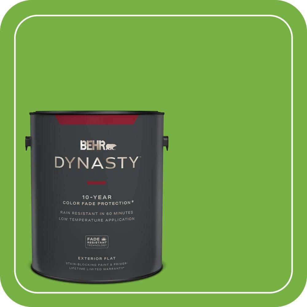 BEHR DYNASTY 1 gal. #S-G-430 Sparkling Apple Flat Exterior Stain-Blocking Paint & Primer