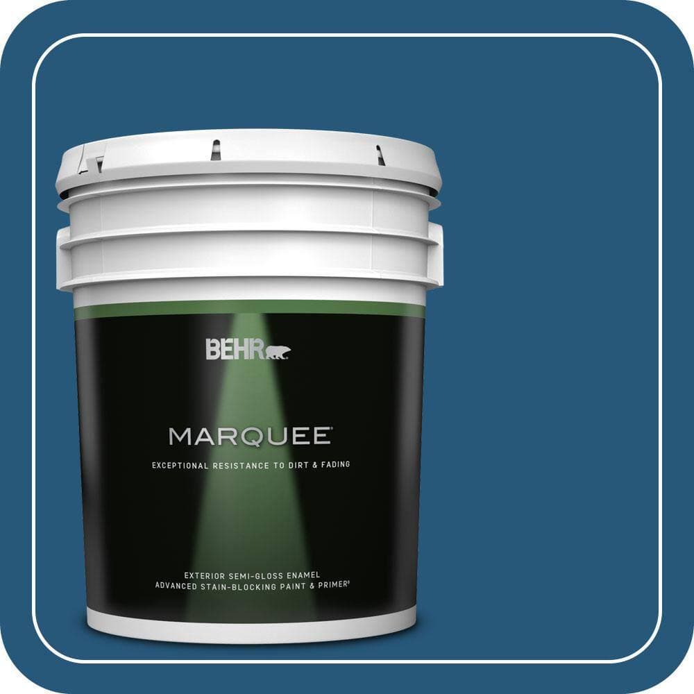 BEHR MARQUEE 5 gal. #S-H-560 Royal Breeze Semi-Gloss Enamel Exterior Paint & Primer
