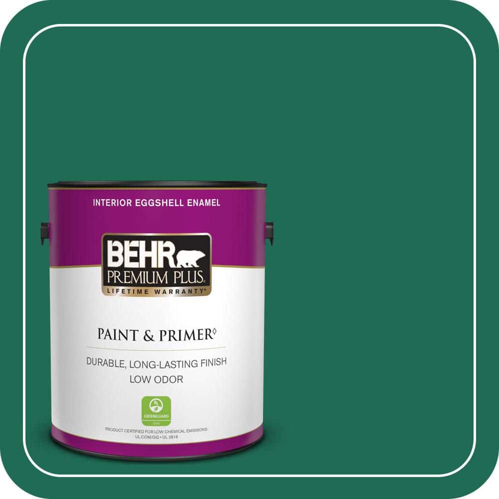 BEHR PREMIUM PLUS 1 gal. #P430-7 Sparkling Emerald Eggshell Enamel Low Odor Interior Paint & Primer