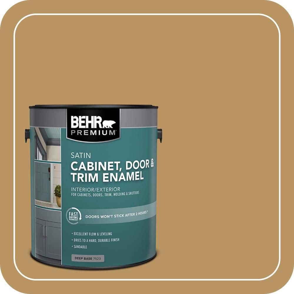 BEHR PREMIUM 1 gal. #S300-5 Spiced Mustard Satin Enamel Interior/Exterior Cabinet, Door & Trim Paint