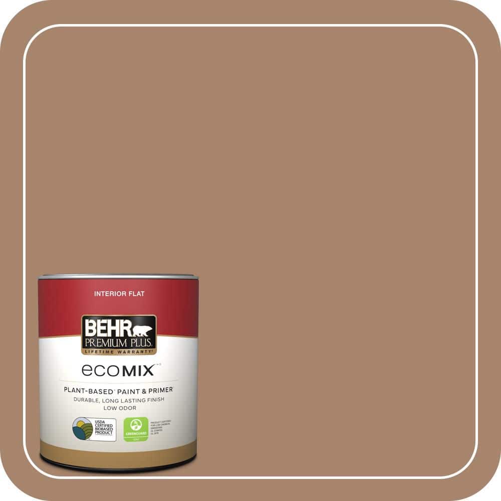 BEHR PREMIUM PLUS 1 qt. #ECC-59-1 Antique Chest Flat EcoMix Plant-Based Interior Paint & Primer (1)