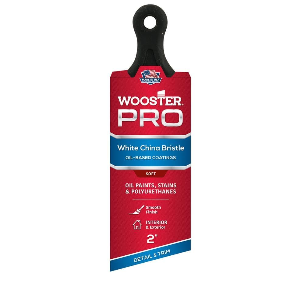 Wooster 2 in. Pro White China Bristle Short Handle Angle Sash Brush